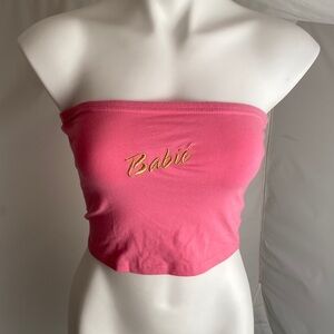 John Abate International pink and gold Babie elastic tube top